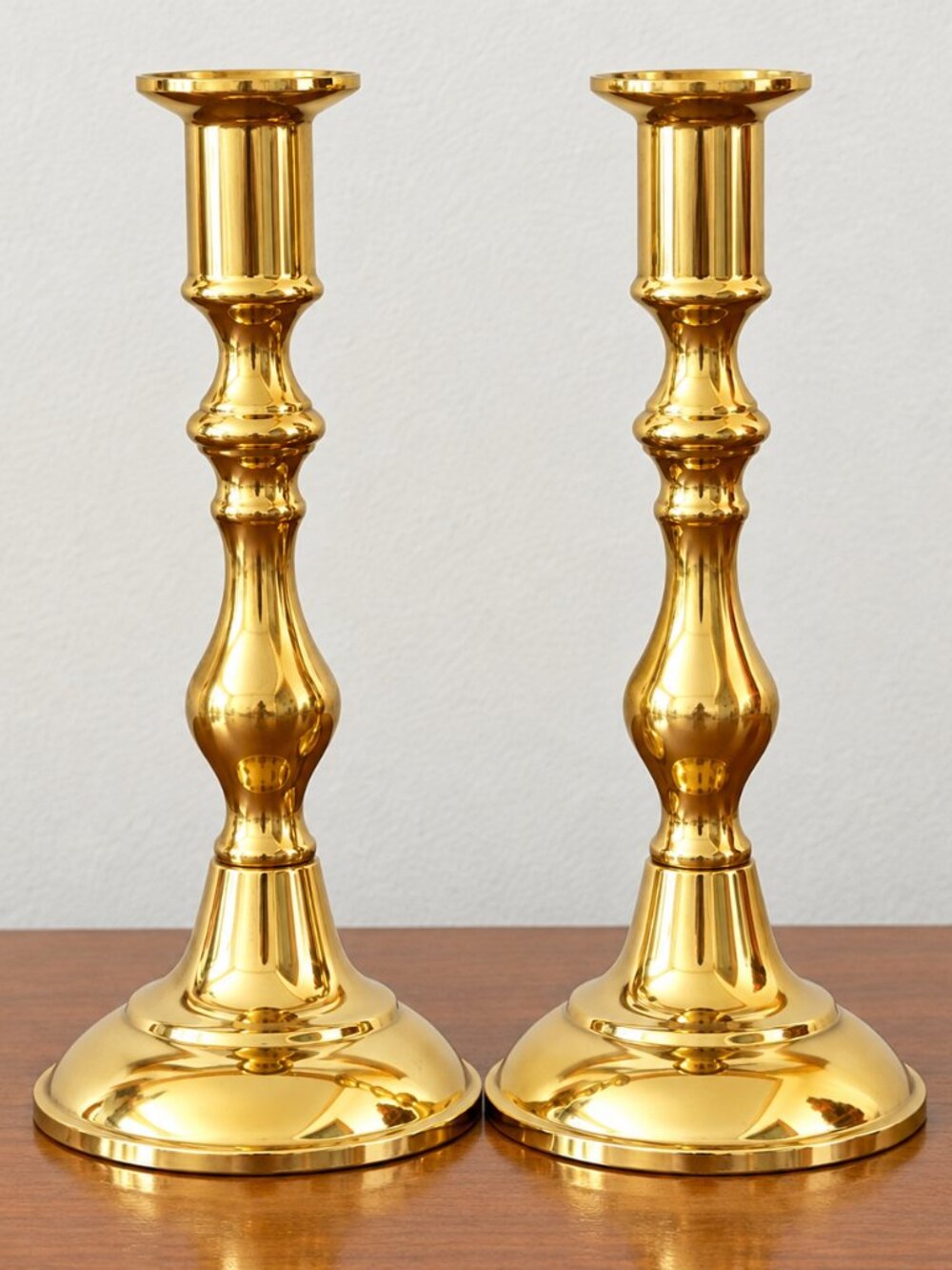 Vintage Valsan Solid Brass Candlesticks Pair Made in Portugal NOS Original Box